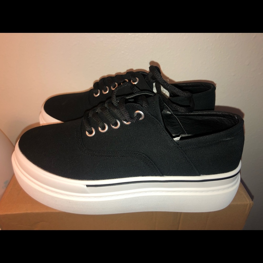 Black and white sneakers
